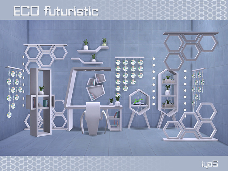 Eco Futuristic Set by soloriya Sims 4 CC