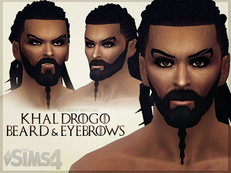 Khal Drogo: Beard & Eyebrows Set - TS4 CC