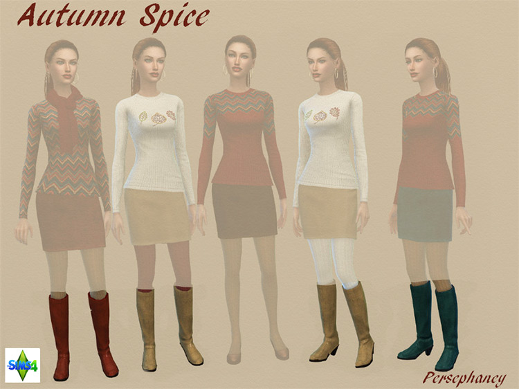 Autumn Spice Boots CC for Sims 4
