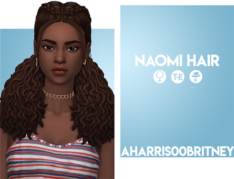 Naomi curly style hair CC - The Sims 4