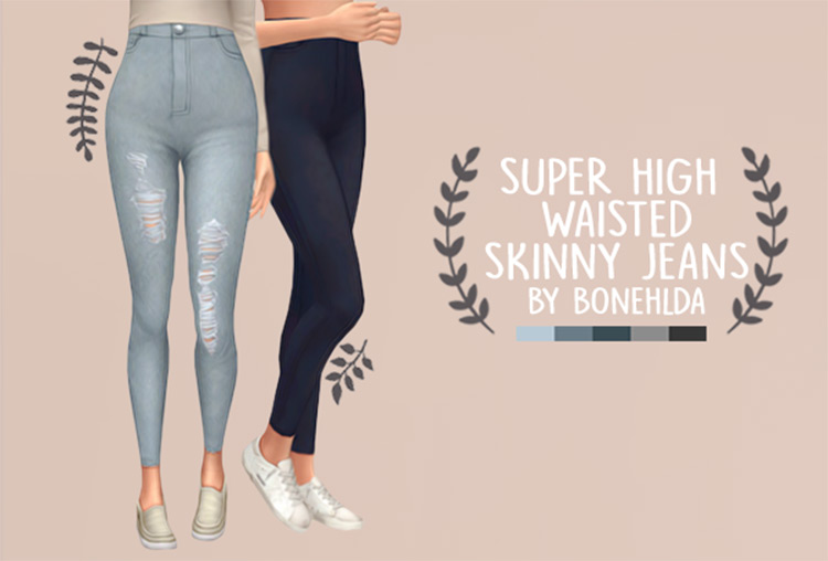 Super High-Waisted Skinny Jeans - TS4 CC