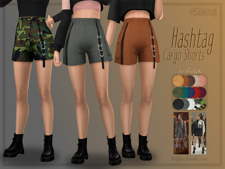 Hashtag Cargo Shorts Sims4 CC