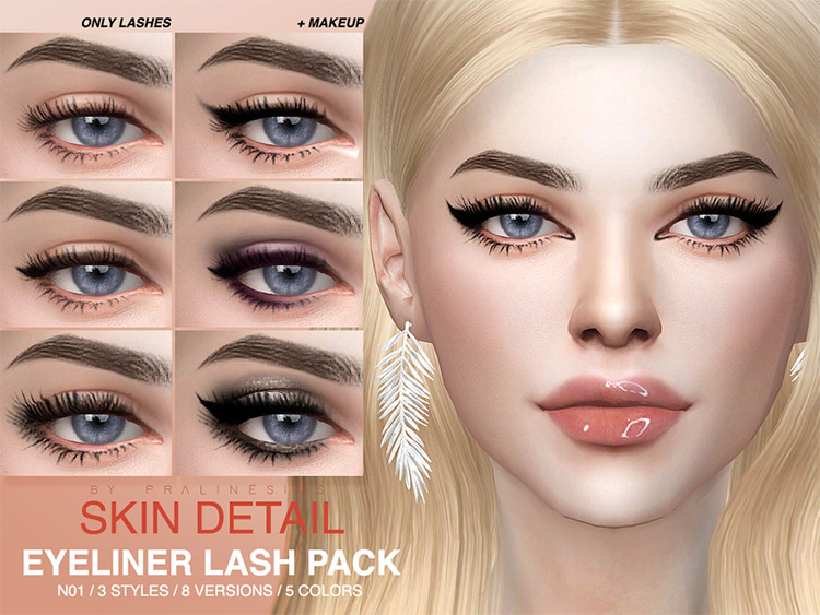 Skin Detail + Lash pack TS4 CC