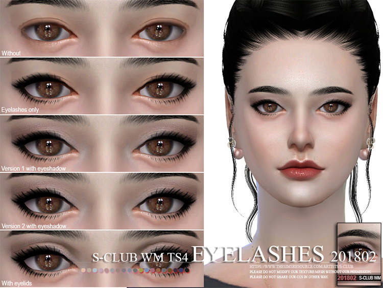 WM simple Eyelashes asian-syle Sims 4 CC