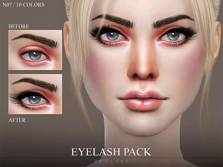 Sample screenshot - Sims 4 Eyelash pack N07