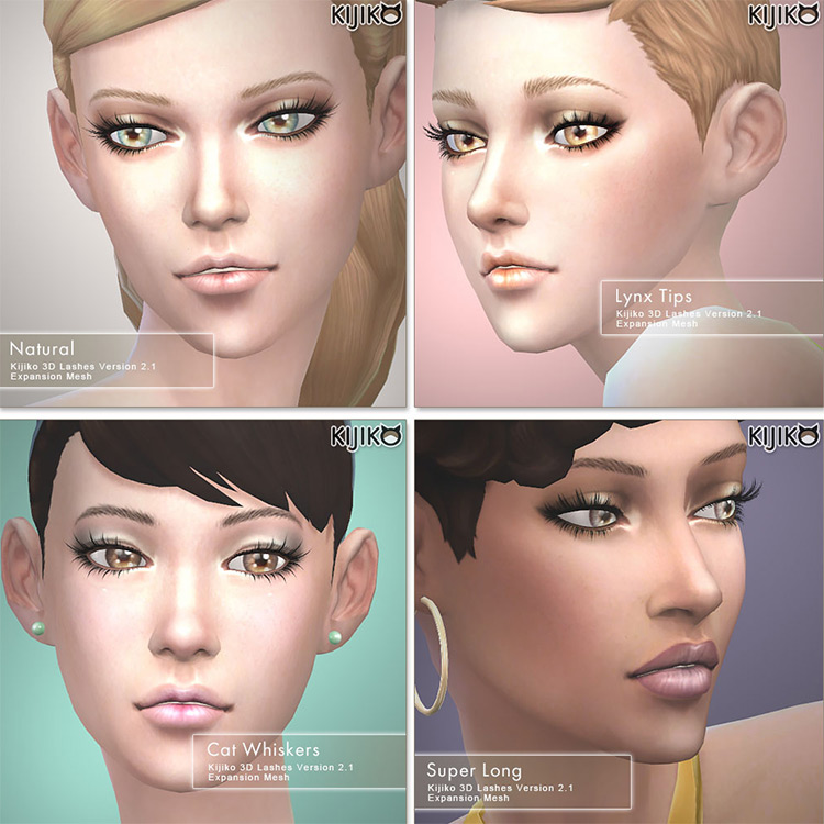 Kijiko massive Eyelash pack - Sample preview for The Sims 4