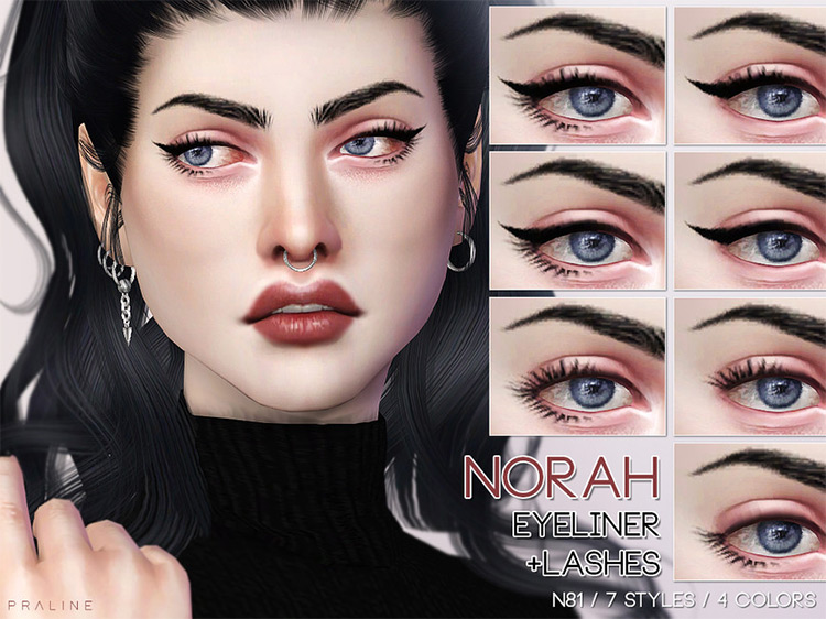 Norah Eyeliner (+ Lashes N81) by Pralinesims for Sims 4