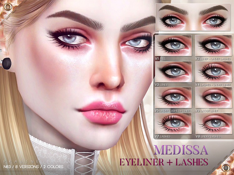 Pralinesims’ Medissa Eyeliner N63 + Lashes TS4 CC