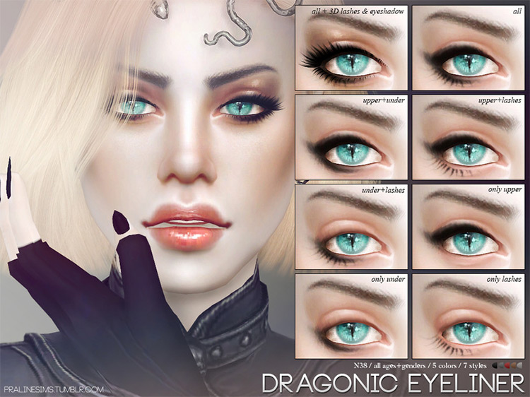 Pralinesims’ Dragonic Eyeliner N38 for Sims 4