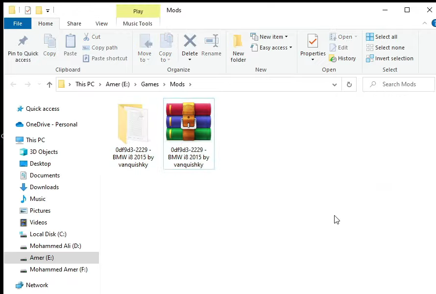  Now, extract the downloaded MOD file to a folder.