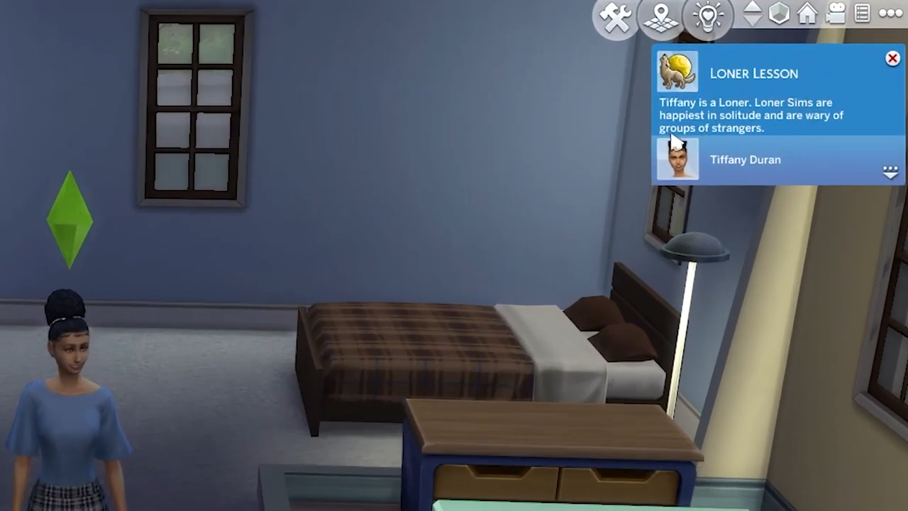 When Loner sims live alone in their room or lot they get the "Enjoying Solitude" moodlet which gives them +1 happy emotion. 