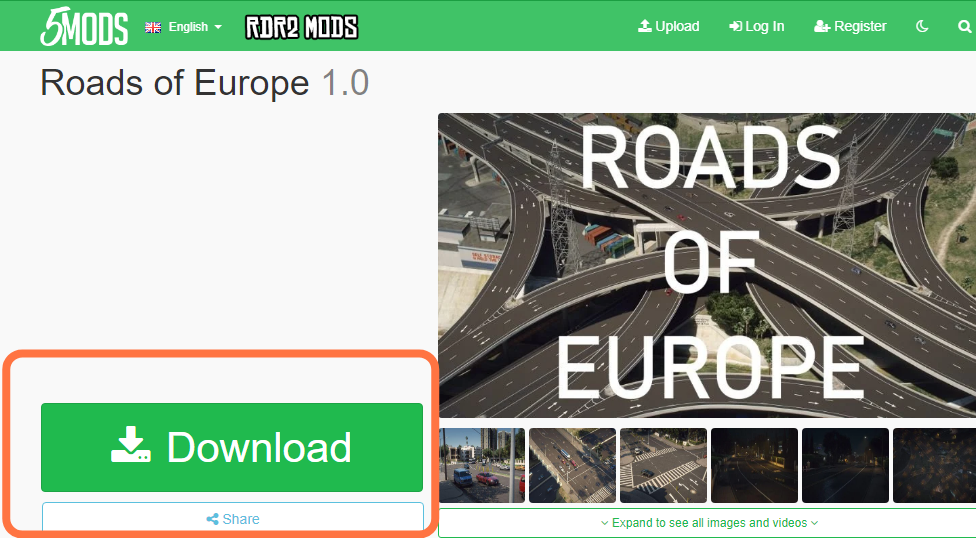First of all, you have to download the "Roads of Europe" mod file from this link "https://bit.ly/3DtWN4c".