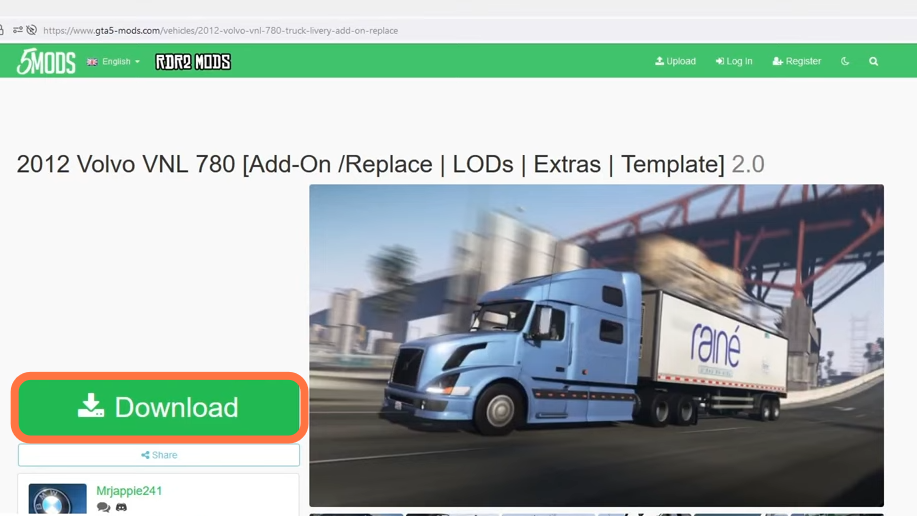 You will need to download the VOLVO VNL 780 Truck MOD from "https://www.gta5-mods.com/vehicles/2012-volvo-vnl-780-truck-livery-add-on-replace".