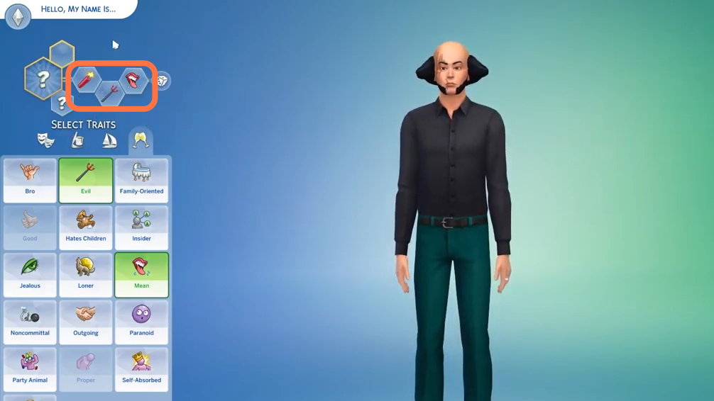 Try out this combination if you want to make your sim Evil. 