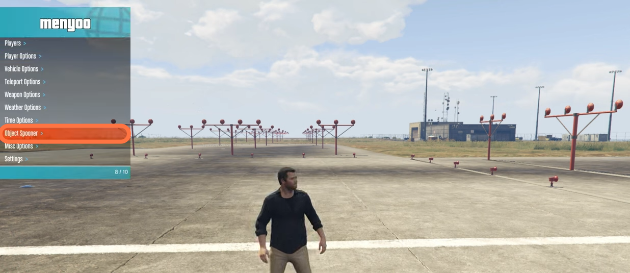 The MOD installation is completed, you have to open GTA V and go to Object Spooner.