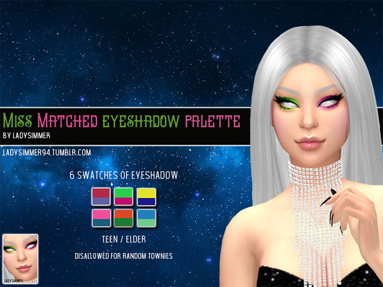 Miss Matched Eyeshadow Palette Sims 4 CC