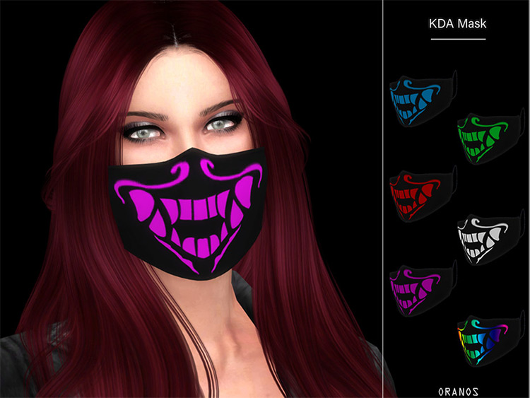 KDA Mask Design with dark colors / Sims 4 CC