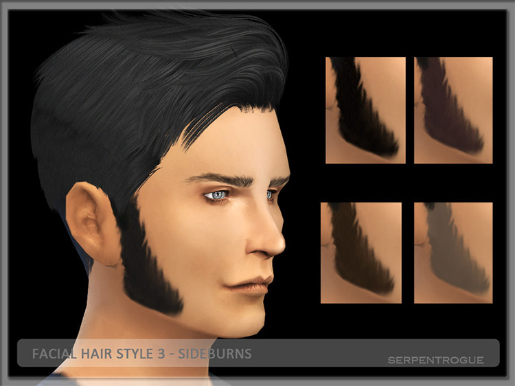Facial Hair Style 3 – Sideburns TS4 CC