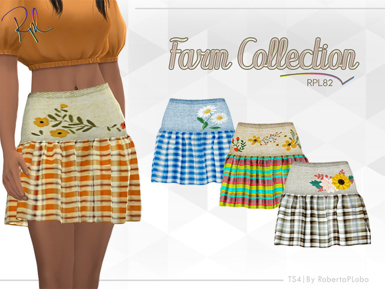 Farm Collection Skirt for The Sims 4