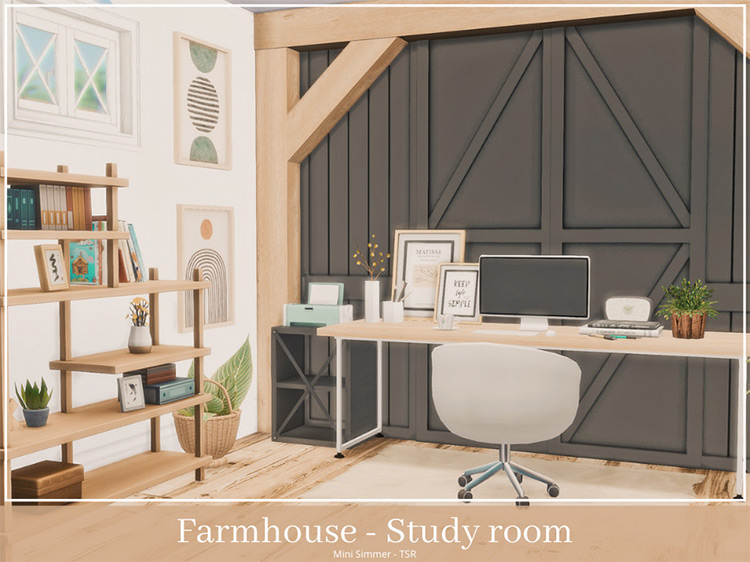 Farmhouse Study Room for The Sims 4