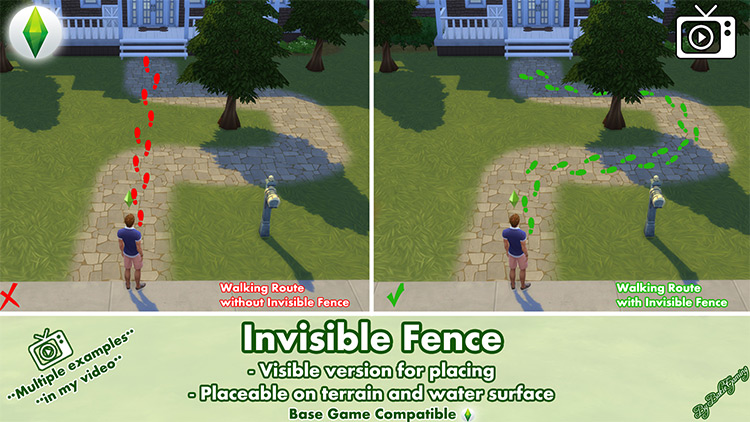 Invisible Fence Mod for The Sims 4