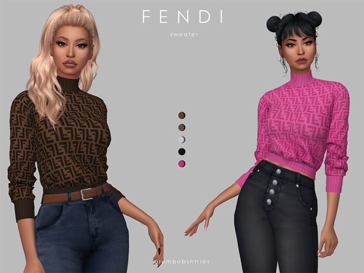 Custom Fendi Sweater for The Sims 4