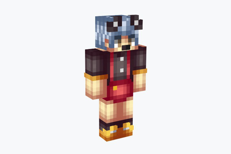 Blue Hair Mickey Mouse Skin For Minecraft