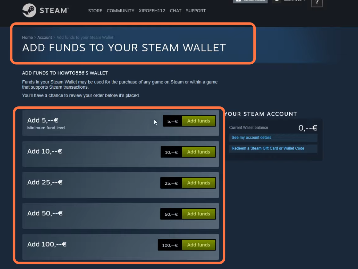 how to add funds on steam with paysafecard