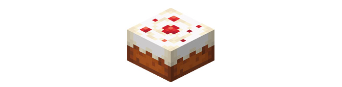 Cake baked in Minecraft
