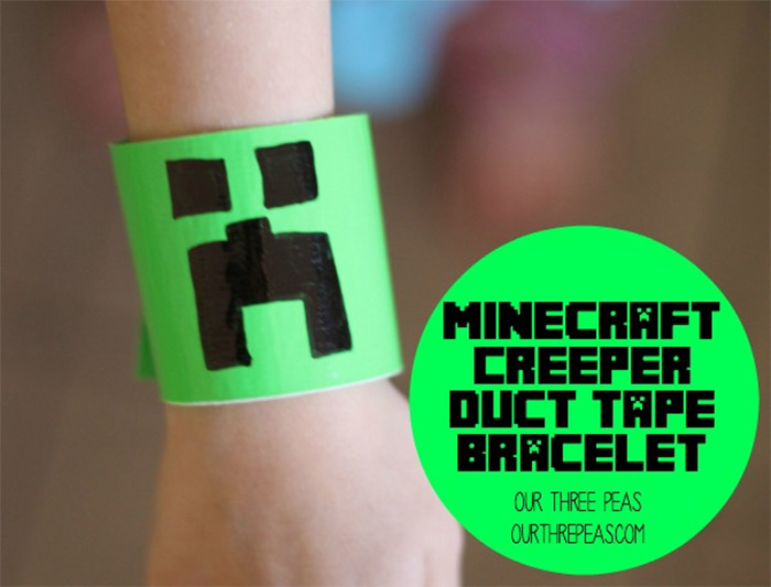 Creeper duct tape bracelet diy