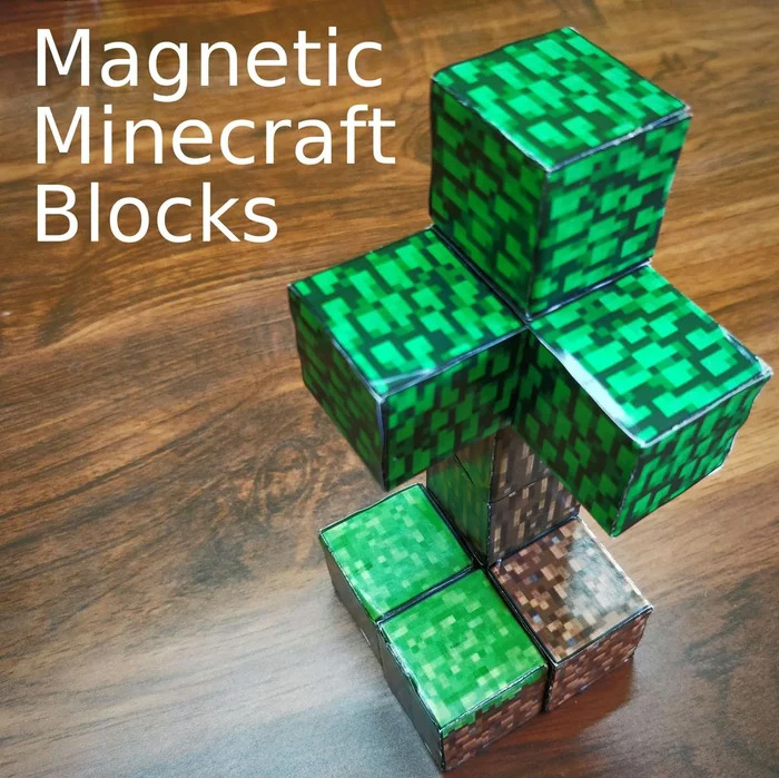 Magnetic minecraft blocks diy