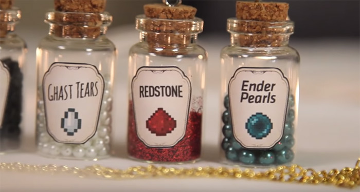 DIY minecraft themed vials
